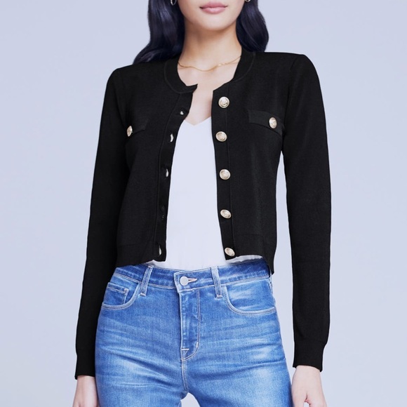 L'Agence Toulouse Black Cardigan NWOT - Picture 2 of 9